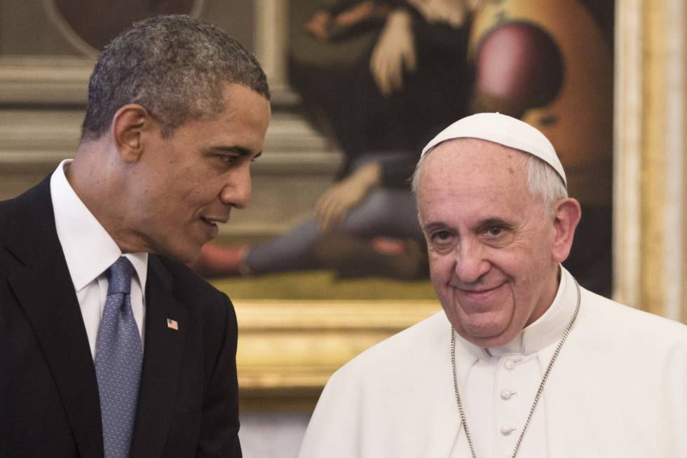 Tổng thống Barack Obama thăm ĐGH Phanxicô tại Rôma ngày 27/03/2014. STEFANO DAL POZZOLO/CONTRASTO/VAVATICAN POOL