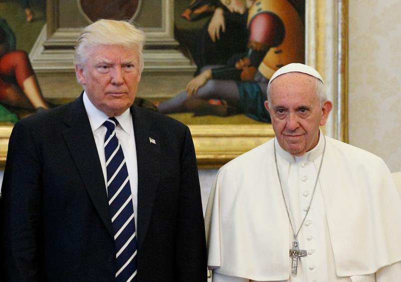 Pope Francis poses with U.S. President Donald Trump during a private audience at the Vatican May 24. (CNS photo/Paul Haring) See POPE-TRUMP-MEET May 24, 2017.