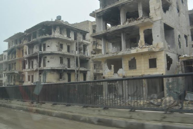 Devastation of central Aleppo, Syria