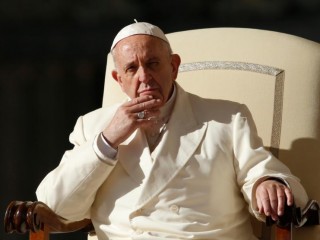 Pope Francis looks on during his general audience in St. Peter's Square at the Vatican Nov. 8. (CNS photo/Paul Haring) See POPE-AUDIENCE-MASS Nov. 8, 2017.