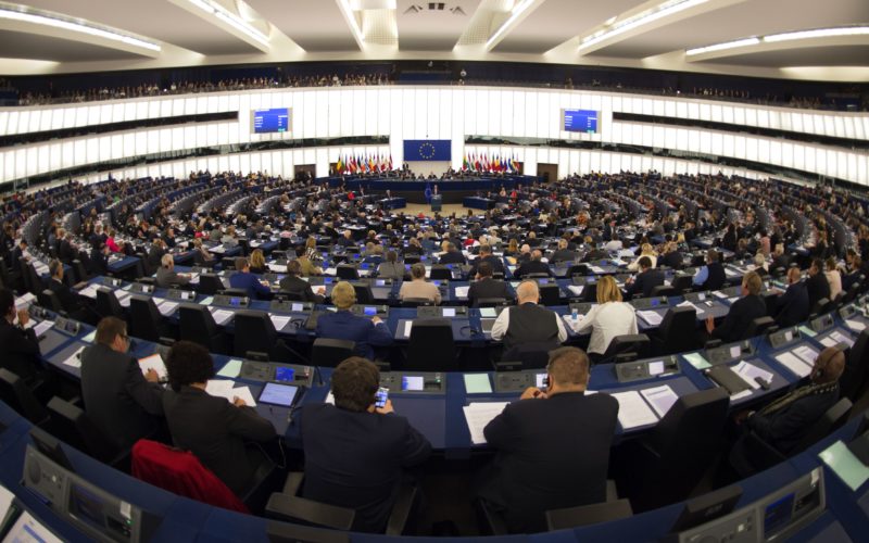 European Commission President Jean-Claude Juncker delivers his State of the Union speech at the European Parliament in Strasbourg, eastern France, on September 13, 2017. / AFP PHOTO / PATRICK HERTZOG (Photo credit should read PATRICK HERTZOG/AFP/Getty Images)