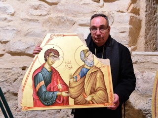 Syria 29 January 2016 
Yabroud Our Lady of Peace church with destroyed abnd damaged icons and frescoes
SYRIA / HOMS-MLC 15/00049
Replacement Icons / Frescoes of the Church of the Virgin in Yabrud