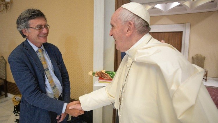 Paolo Ruffini with Pope Francis