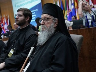 Các đại diện tôn giáo tham dự hội nghị quốc tế lần đầu tiên về tự do tôn giáo diễn ra tại New York  (2018 Getty Images)