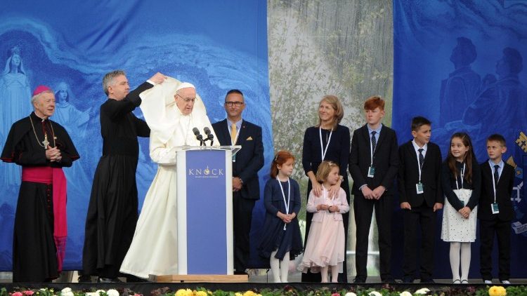 Pope Francis traveled by air to Knock for his only stop outside of Dublin 7