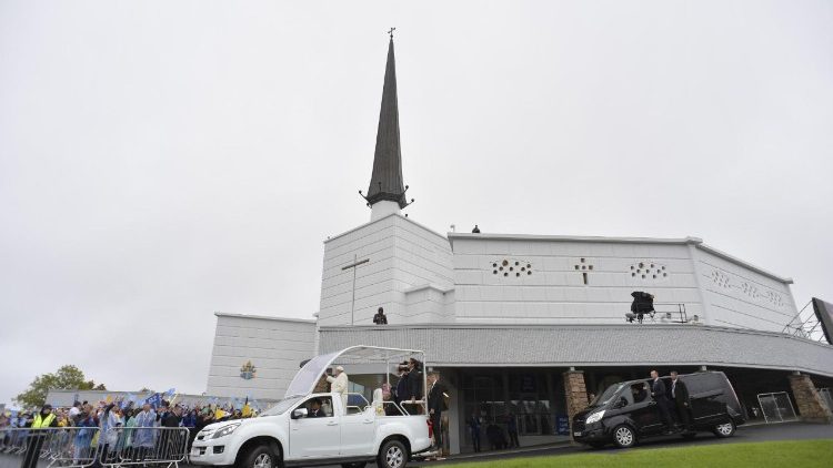 Pope Francis traveled by air to Knock for his only stop outside of Dublin