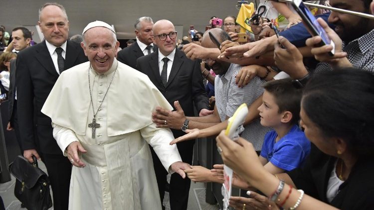 Pope at Wednesday's general audience in the Vatican, August 22, 2018 a