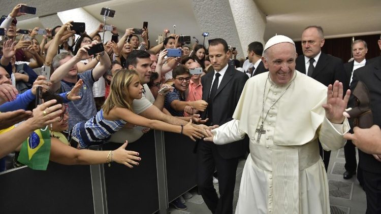 Pope at Wednesday's general audience in the Vatican, August 22, 2018 i