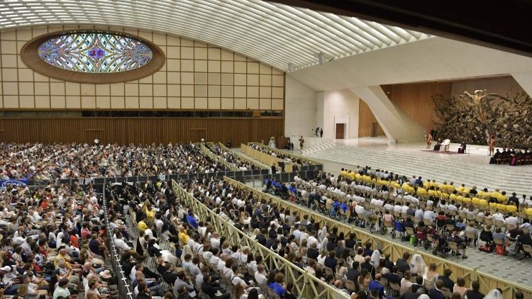 Pope at Wednesday's general audience in the Vatican, August 22, 2018 j
