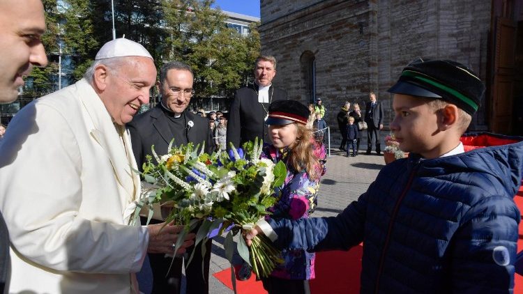 20180925 Pope Francis met with young ecumenical Christianity in Estonia 4