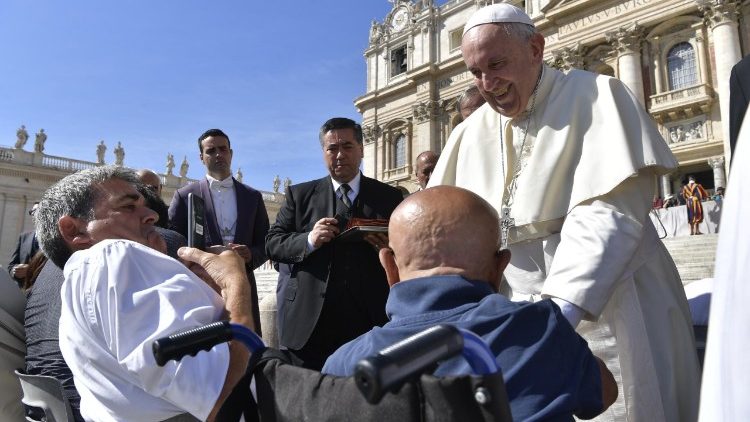 Pope Francis arrives in St. Peter's for the General Audience 11