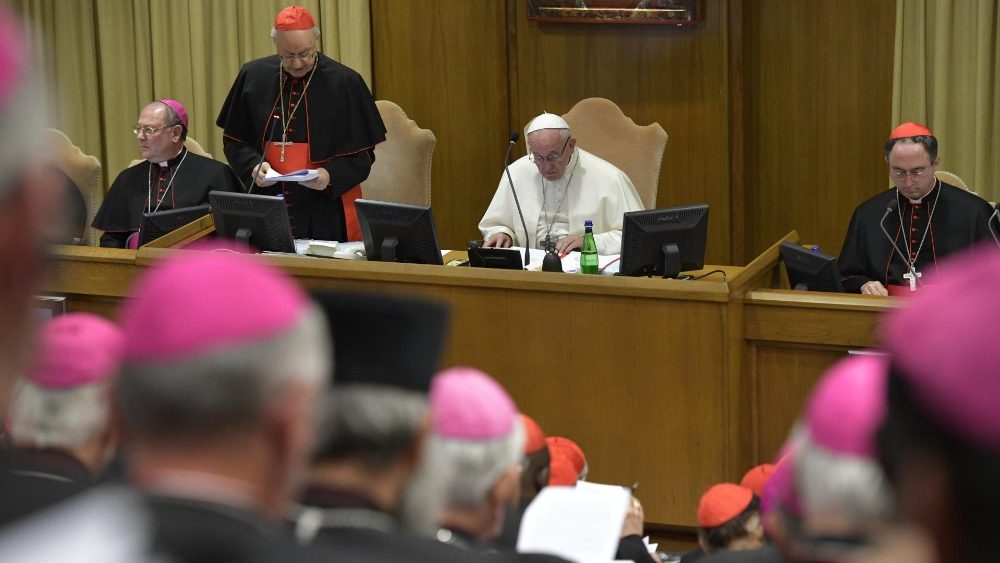 20181004 Pope Francis leads mid-afternoon the General Assembly of the Synod of Bishops 4