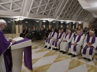 Pope Francis reflects on the readings during the morning Mass at Casa Santa