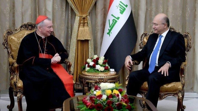 ĐHY Pietro Parolin gặp gỡ Tổng Thống Irak 