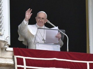 Pope Francis during the Angelus in St Peter's Square  (Vatican Media)
