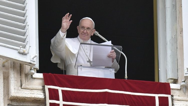 Pope Francis during the Angelus in St Peter's Square (Vatican Media)