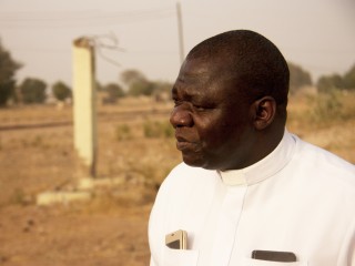 Nigeria, March 2017 
Father John Bakeni explains the happenings of 2009 at the mosque in the capital of Borno State (Maiduguri) that served as a sect headquarters is burnt down