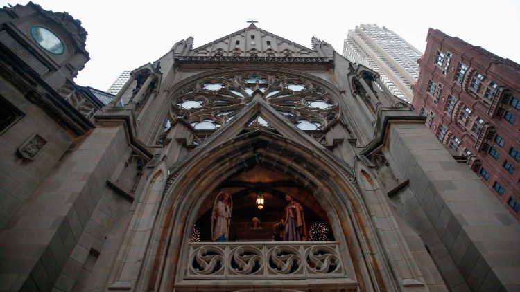 Mặt tiền của Nhà nguyện Saint James ở Chicago, Illinois (AFP hoặc người cấp phép)