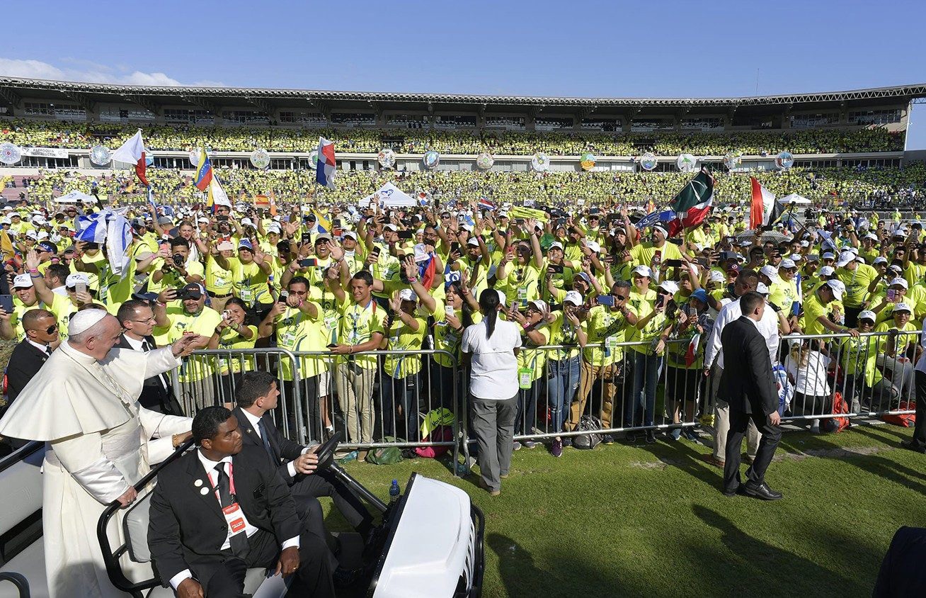 Đức Giáo Hoàng Phanxicô tại Ngày Giới trẻ Thế giới tại Panama vào tháng 1 năm 2019. VATICAN MEDIA