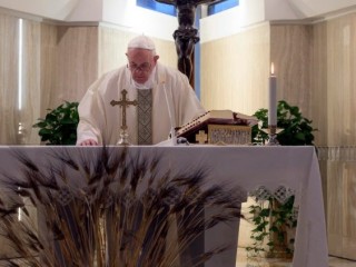 Đức Giáo Hoàng Phanxicô trong Thánh lễ tại Casa Santa Marta (ANSA)