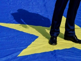 Các nhà lãnh đạo EU tham dự một sự kiện đánh dấu Ngày châu Âu tại Brussels (Ảnh: AFP)