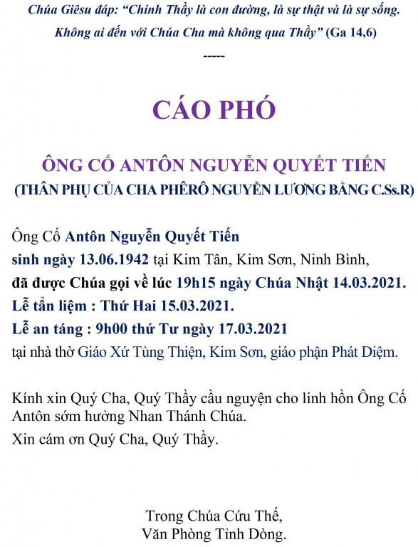 Cáo phó ông cố Cha Bằng (2)