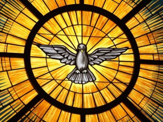 Chúa Thánh Thần, theo truyền thống được mô tả như một con chim bồ câu, được hình ảnh trong một cửa sổ kính màu tại Nhà thờ St. John Vianney ở Lithia Springs, Ga., Vào ngày 4 tháng 5 năm 2015, ảnh tập tin. Trong phát biểu về Thượng Hội đồng Giám mục sắp tới, Đức Thánh Cha Phanxicô nói rằng đồng nghị là "một cuộc hành trình của Giáo hội có một linh hồn, đó là Chúa Thánh Thần" (Ảnh: Michael Alexander / Georgia Bulletin qua CNS)