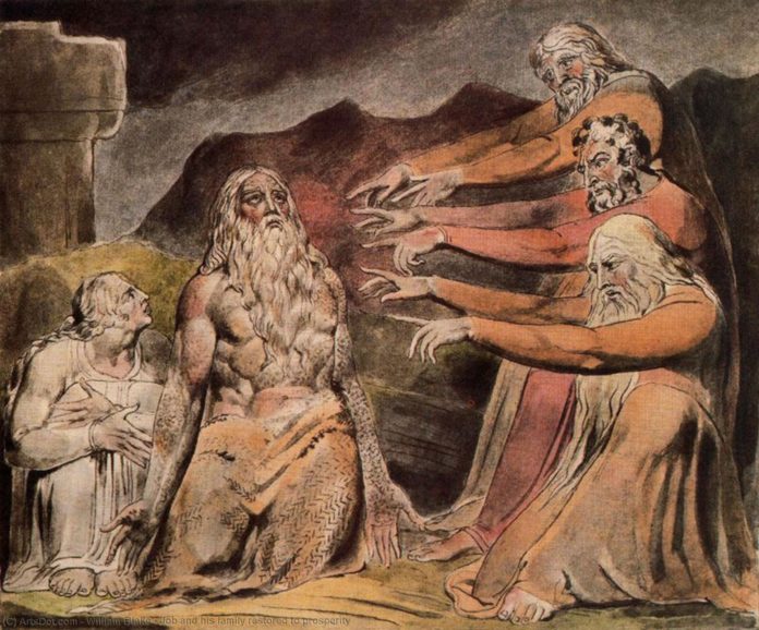 Tranh của William Blake, Job và gia đình của ông được khôi phục lại sự thịnh vượng.