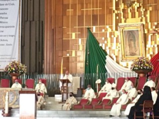 Đức Hồng y người Ý Pietro Parolin phát biểu trong Thánh lễ tại Đền thờ Đức Mẹ Guadalupe, ở Thành phố Mexico, ngày 20 tháng 6 năm 2021. (Nguồn: Hội đồng Giám mục Mexico)