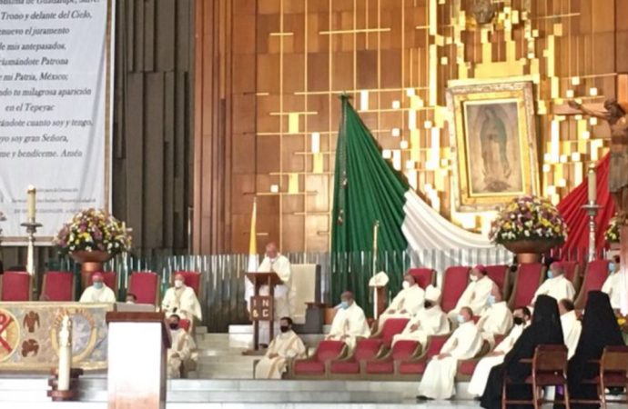 Đức Hồng y người Ý Pietro Parolin phát biểu trong Thánh lễ tại Đền thờ Đức Mẹ Guadalupe, ở Thành phố Mexico, ngày 20 tháng 6 năm 2021. (Nguồn: Hội đồng Giám mục Mexico)