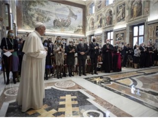 Giáo hoàng Francis gặp gỡ Tổ chức ‘Centesimus Annus Pro Pontifice’ tại Vatican vào ngày 23 tháng 10 năm 2021 (Ảnh: Truyền thông Vatican)