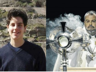 Chân phước Carlo Acutis, trái, và Giám mục Columba Macbeth-Green của Wilcannia-Forbes, Úc (Ảnh: Giáo phận Wilcannia – Forbes)