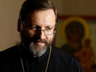 Đức Tổng giám mục Sviatoslav Shevchuk Địa phận Kiev-Halych, Tổng Giám mục của Giáo hội Công giáo Ukraine, trong một cuộc phỏng vấn tại Rome ngày 23 tháng 2 năm 2016 (Ảnh: Paul Haring / CNS)