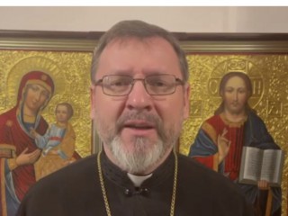 Tổng giám mục chính Sviatoslav Shevchuk ghi lại một thông điệp video vào ngày 10 tháng 3 năm 2022 (Ảnh: news.ugcc.ua)