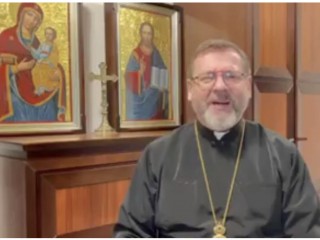 Đức Tổng Giám mục Sviatoslav Shevchuk ghi lại một thông điệp video vào ngày 16 tháng 3 năm 2022 (Ảnh: news.ugcc.ua)