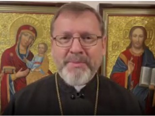 Đức Tổng giám mục Sviatoslav Shevchuk ghi lại một thông điệp video vào ngày 15 tháng 3 năm 2022 (Ảnh: news.ugcc.ua)