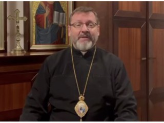 Đức Tổng Giám mục chính Sviatoslav Shevchuk ghi lại một thông điệp video vào ngày 21 tháng 3 năm 2022 (Ảnh: ugcc.ua)