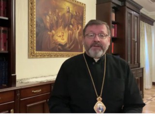 Đức Tổng Giám mục Sviatoslav Shevchuk ghi lại một thông điệp video vào ngày 23 tháng 3 năm 2022 (Ảnh: ugcc.ua)