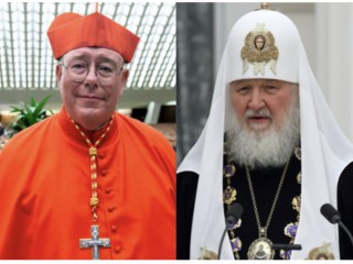 Đức Hồng Y Jean-Claude Hollerich và Đức Thượng Phụ Kirill của Moscow (Ảnh: Daniel Ibáñez / CNA / Kremlin.ru qua Wikimedia (CC BY 4.0).