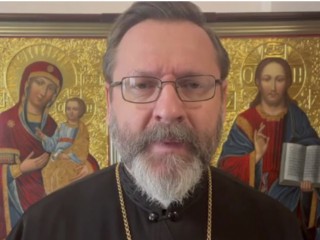 Đức Tổng Giám mục Sviatoslav Shevchuk ghi lại một thông điệp video tại Kyiv, Ukraine, vào ngày 9 tháng 3 năm 2022 (Ảnh: news.ugcc.ua)
