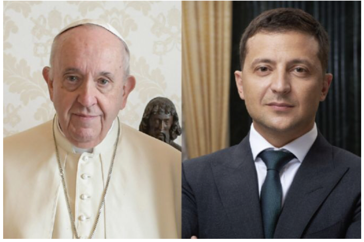 Đức Thánh Cha Phanxicô và Tổng thống Ukraine Volodymyr Zelenskyy (Ảnh: Quirinale.it/President.gov.ua / Wikimedia)
