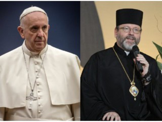 Đức Thánh Cha Phanxicô và Đức Tổng Giám mục Sviatoslav Shevchuk (Ảnh: Mazur / cbcew.org.uk/Олександр Гаврик via Wikimedia (CC BY-SA 4.0).
