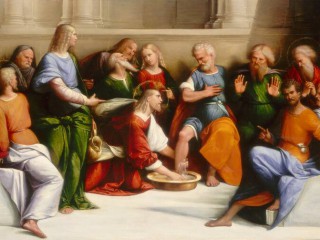 Chúa Giêsu rửa chân cho các môn đệ, Benvenuto Tisi, 1481-1559 (Wikimedia)