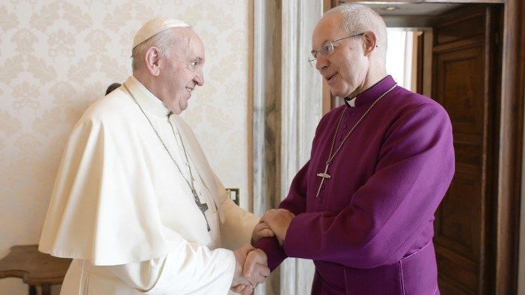 Đức Thánh Cha Phanxicô tiếp kiến Đức Tổng giám mục Justin Welby Địa phận Canterbury tại Vatican vào ngày 5 tháng 10 năm 2021 (Ảnh: Truyền thông Vatican)
