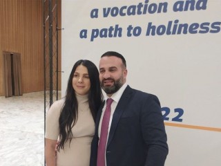 Hai vợ chồng Daniel và Leila Abdallah tại Đại hội Gia đình Thế giới lần thứ 10 năm 2022