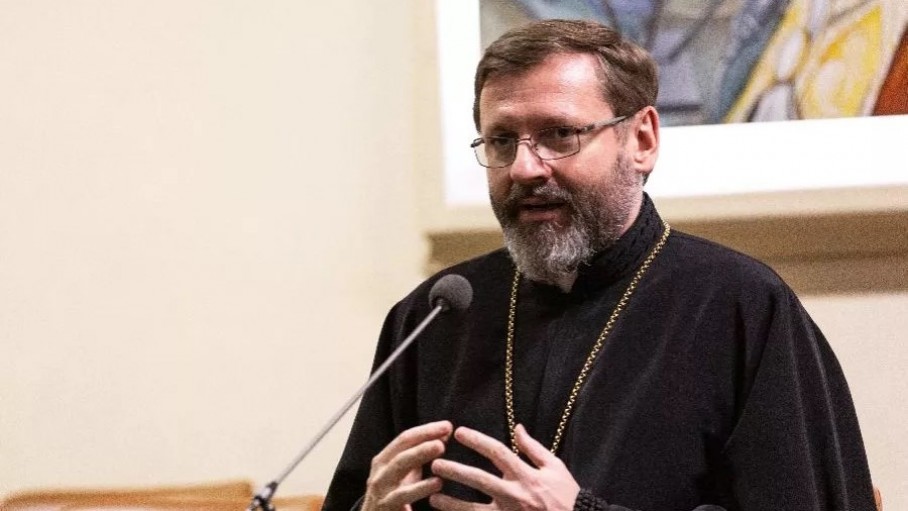Đức Tổng Giám mục Chính Sviatoslav Shevchuk, trong bức ảnh được chụp tại Đài phát thanh Vatican, ngày 8 tháng 7 năm 2019 (Ảnh: Daniel Ibáñez / CNA / EWTN)