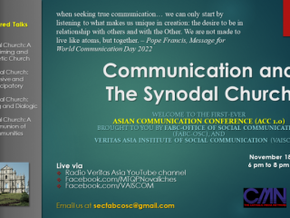 Hội thảo trực tuyến của Hội nghị Truyền thông Châu Á vào tháng 11 sẽ đề cập đến “Giáo hội Hiệp hành”