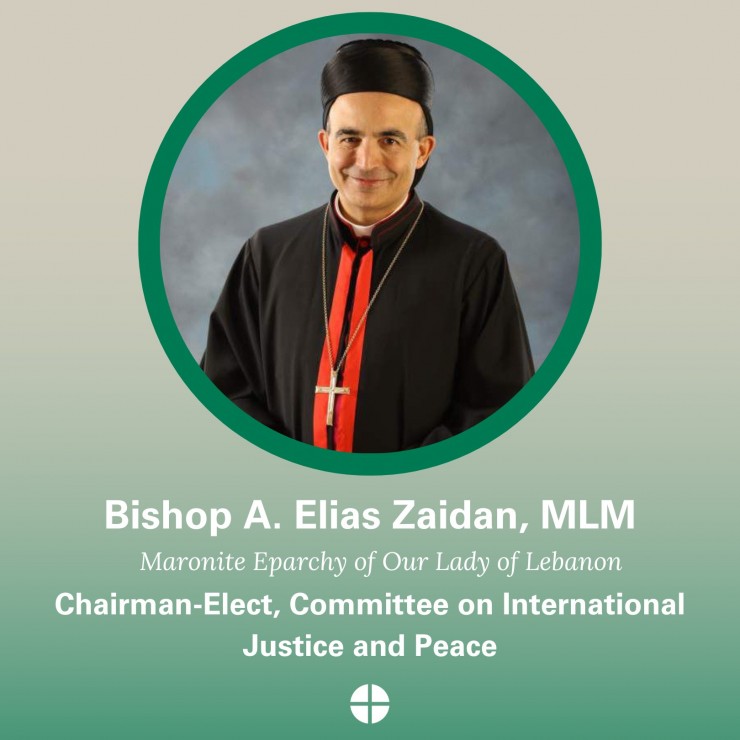 Đức Giám mục A. Elias Zaidan đã được bầu làm Chủ tịch tiếp theo của Ủy ban Công lý và Hòa bình Quốc tế của Hội đồng Giám mục Công giáo Hoa Kỳ. Nhiệm kỳ của ngài sẽ bắt đầu từ tháng 11 năm 2023 đến tháng 11 năm 2026
