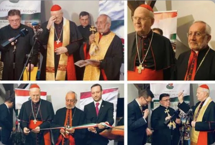 Đức Thượng phụ Công giáo nghi lễ Armenia Raphaël Bedros XXI Minassian và Đức Hồng y Peter Erdő, Tổng Giám mục Hungary, làm phép trung tâm Giáo xứ mới của Armenia ở Budapest (Ảnh: Solène Tadié/ NCR)