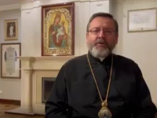 Đức Tổng Giám mục Sviatoslav Shevchuk ghi lại một thông điệp video vào ngày 8 tháng 4 năm 2022 (Ảnh: news.ugcc.ua)